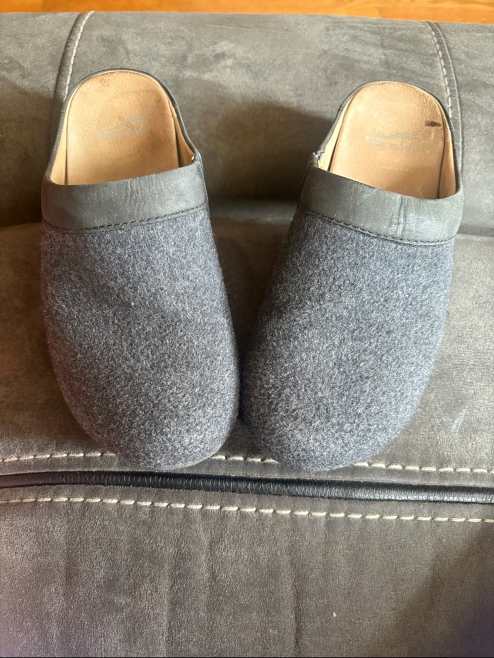 Dansko Women's Gray Felt Slip-On Clogs